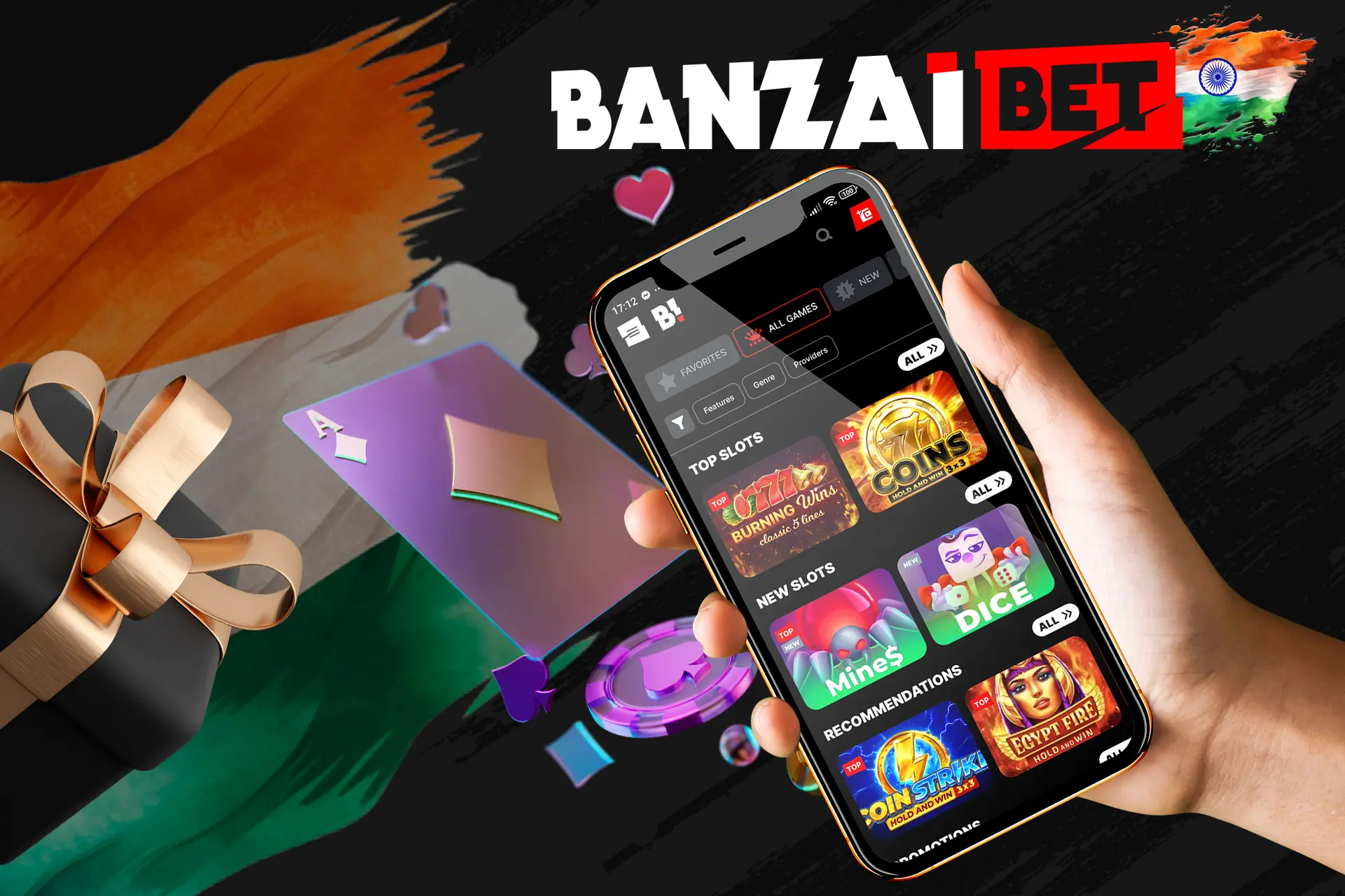 Gambling games as well as attractive bonuses are always at hand in the mobile application from Banzaibet