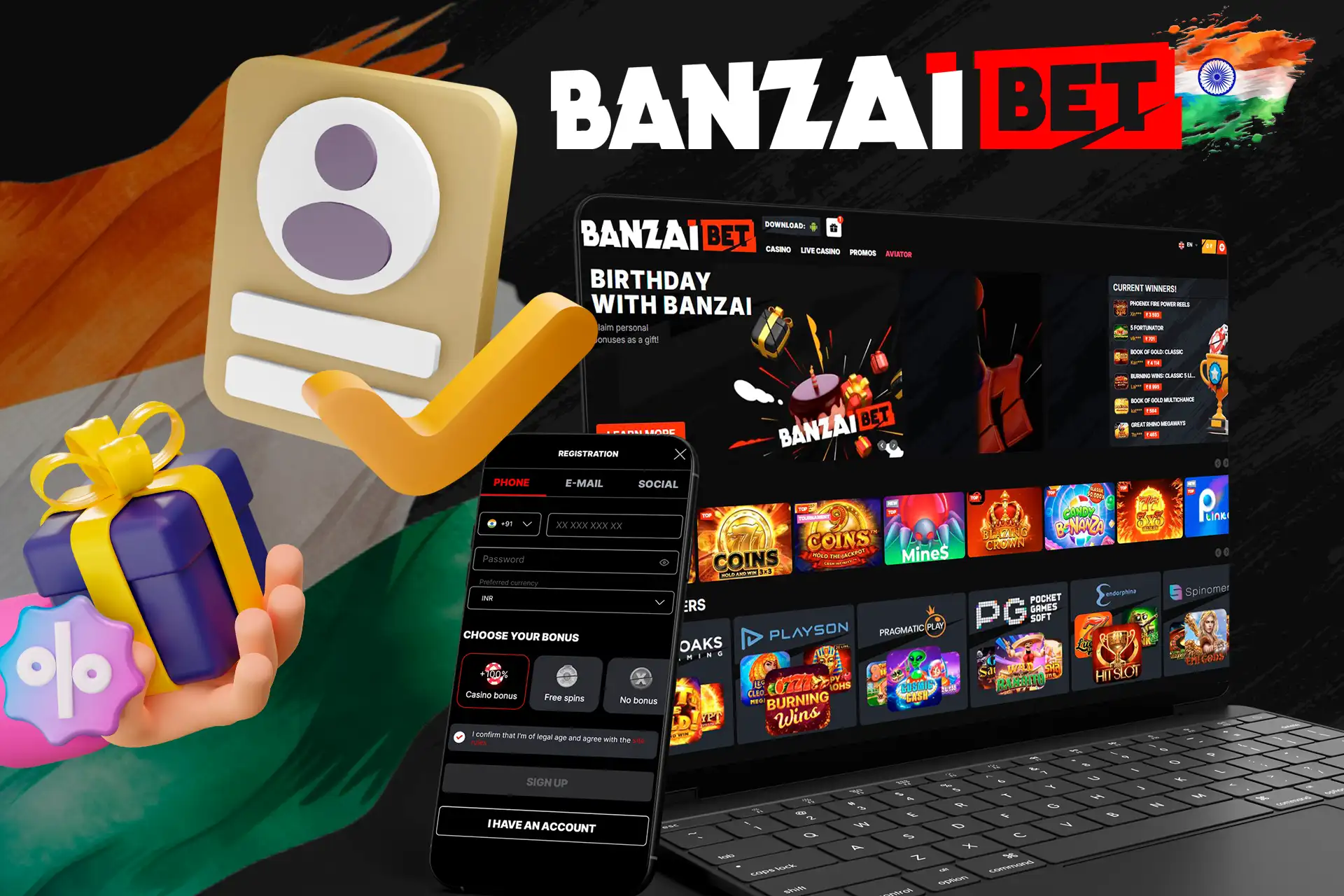 Register with Banzaibet India and receive your welcome bonus