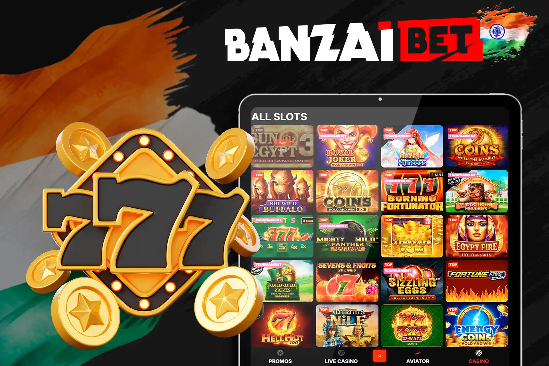 Thousands of casino slots at Banzaibet India