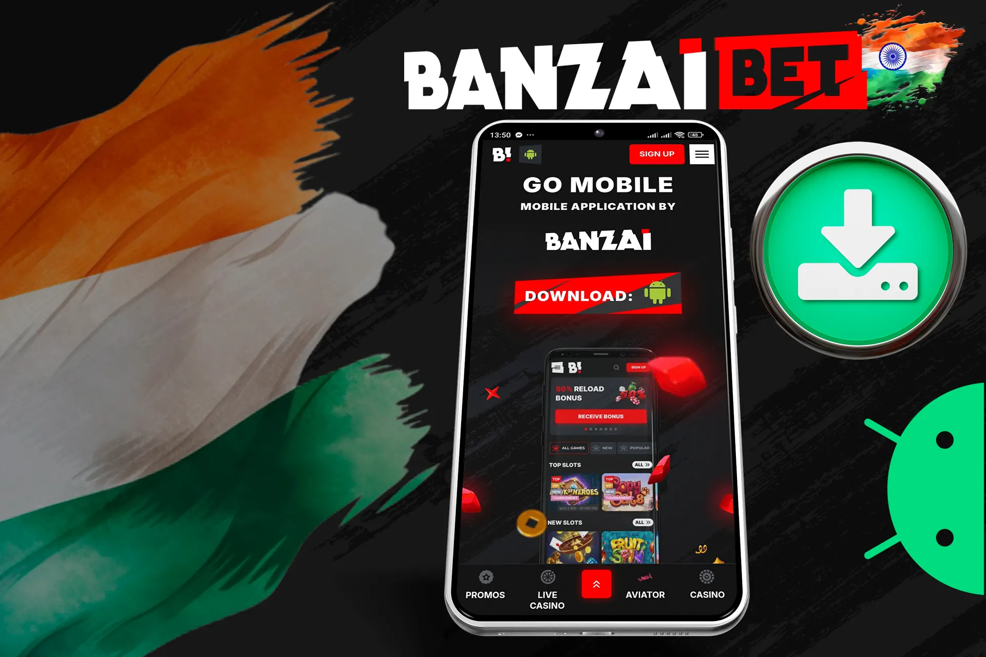 Install the Banzaibet mobile application on Android