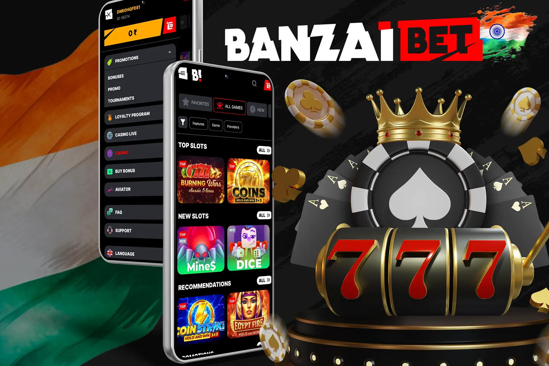 Lots of Casino Gambling Games in Banzaibet App India