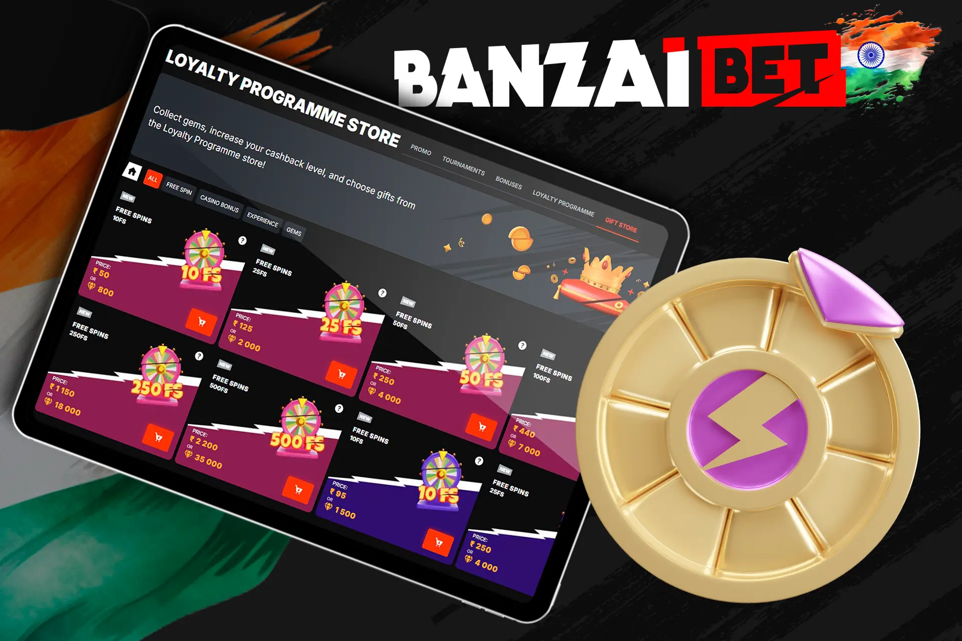 Lots of bonus offers on the Gift Store at Banzaibet India
