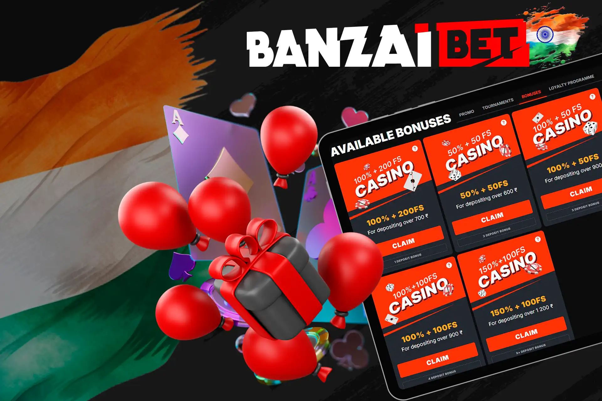 Lots of bonus casino offers at Banzaibet India