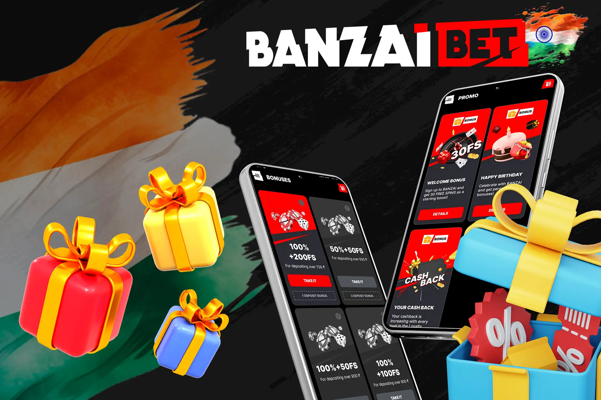Lots of bonuses are waiting for you in Banzaibet App India