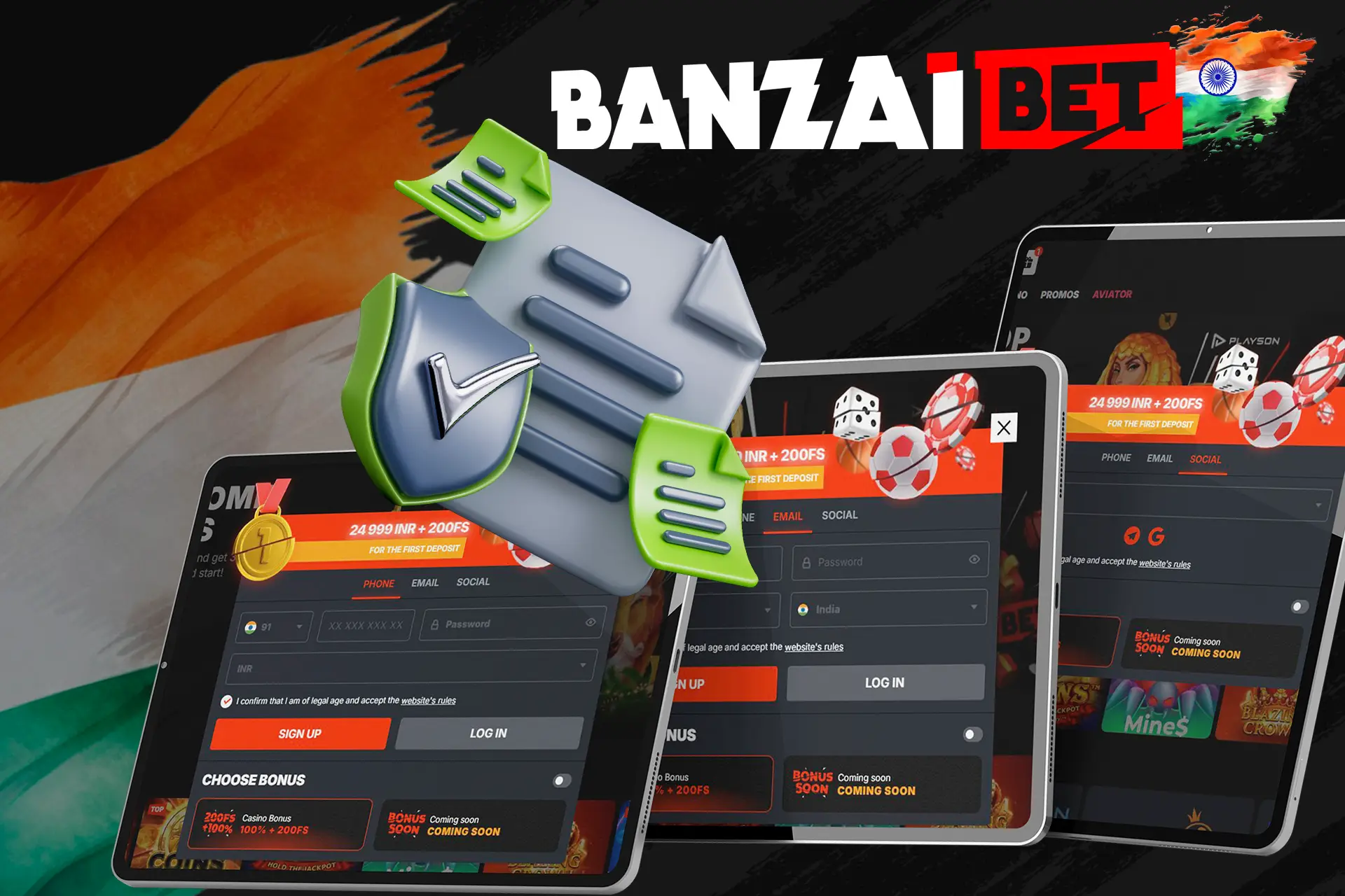 Register on the Banzaibet India website