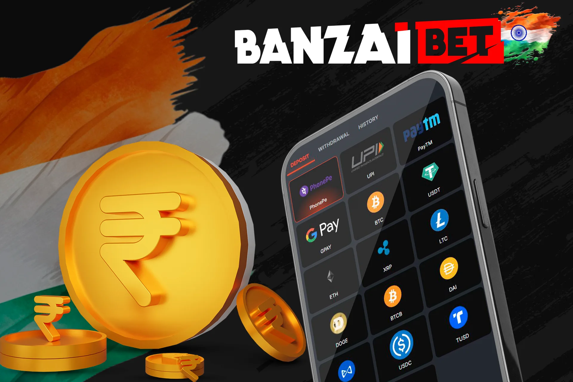 Many payment methods on Banzaibet India