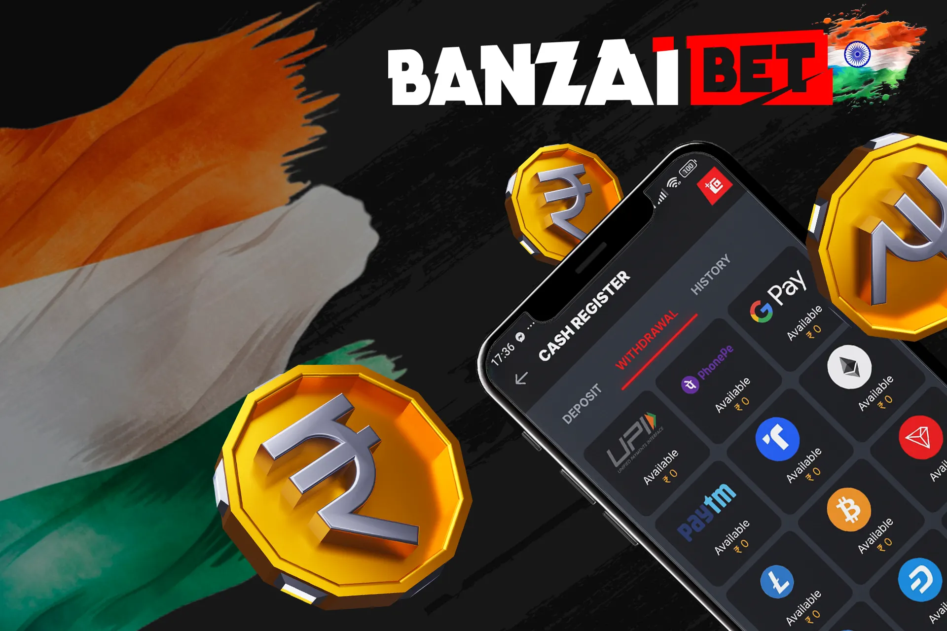 Withdraw your winnings using the Banzaibet India mobile app